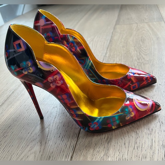♥️SOLD♥️ Christian Louboutin Hot Discolaser Chick Multicolor Pointy Heels Pumps… - Picture 3 of 12